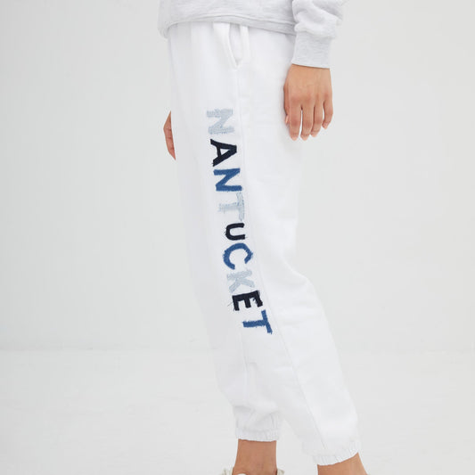 Denim Patch Sweatpants