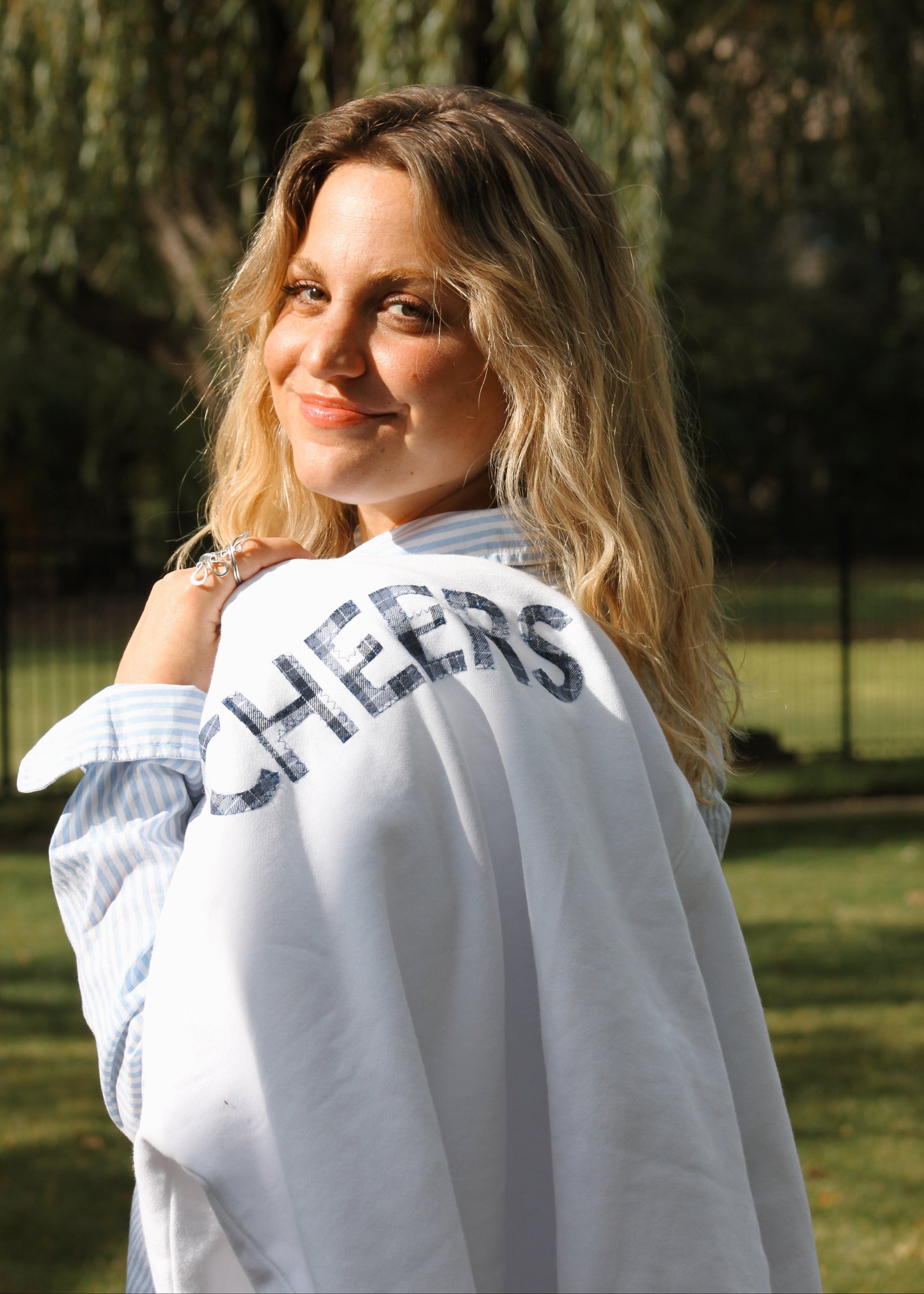 Custom Plaid Patch Sweatshirt