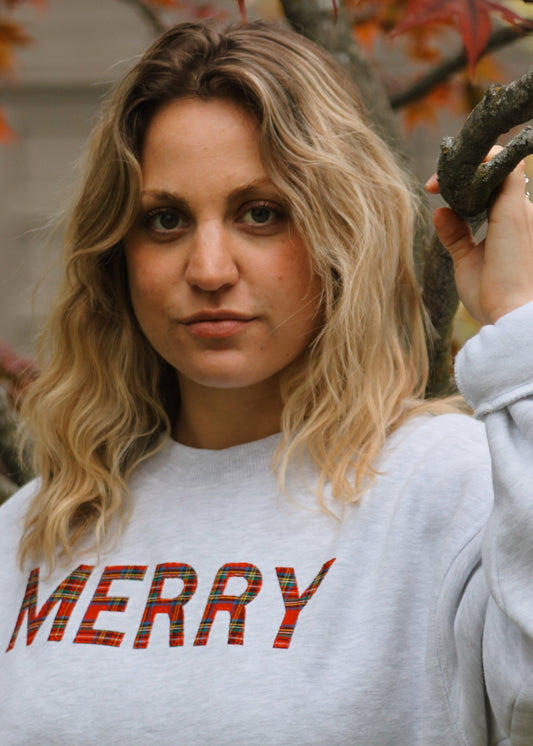 Custom Plaid Patch Sweatshirt