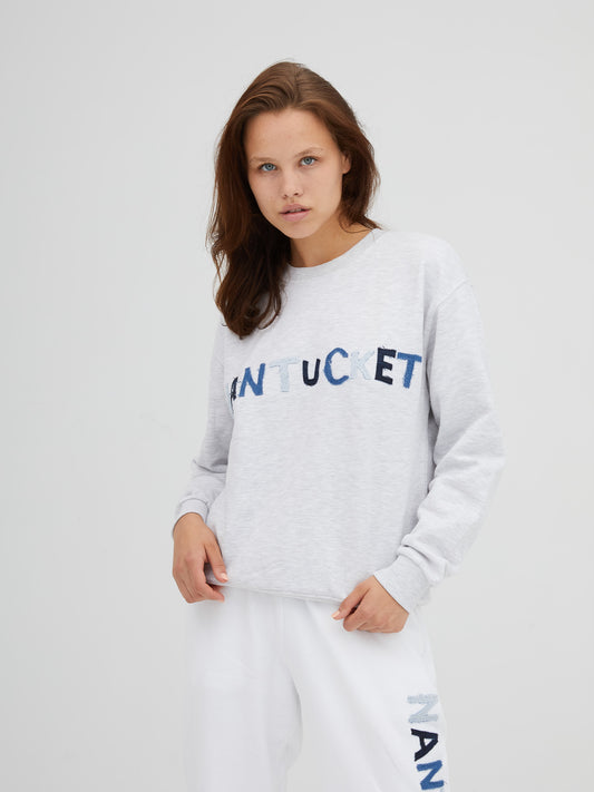 Denim Letter Sweatshirt