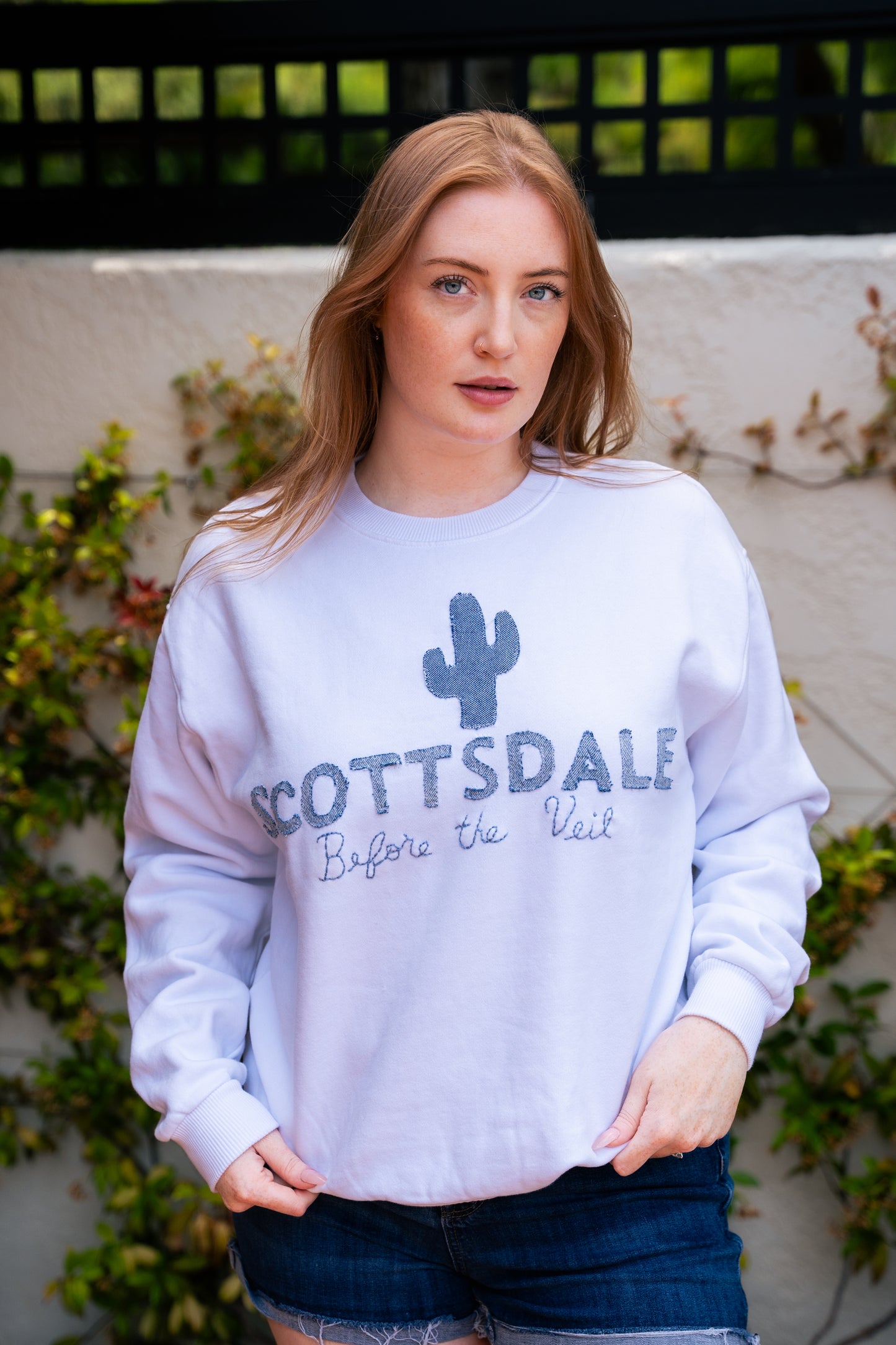 Denim Letter Sweatshirt